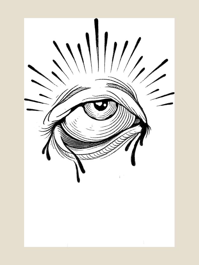 Dessin d'un œil rayonnant